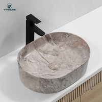 Lavabo de salle de bain en pierre artificielle à motif quartzite