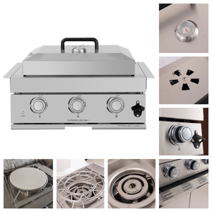 <span class=keywords><strong>Kit</strong></span> de cuisine extérieure modulaire de luxe en acier inoxydable 304 avec 4 brûleurs à gaz, évier et brûleur latéral, en stock aux États-Unis - Product Image 4