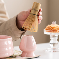 Astief Kit de Matcha Rose Personnalisé avec Fouet en Bambou Chasen, Bol et Boîte Cadeau – Faible MOQ