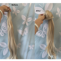 Extension de cheveux synthétiques longue de 32 pouces, 100g, en fibre haute température, flexible, à enrouler, avec pointe en I, postiche queue de cheval superposé