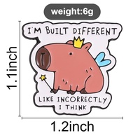 Épinglette en émail Capybara de dessin animé avec slogan humoristique, badge de revers en métal, accessoire décoratif à l'effigie d'une fée couronnée pour sac à dos, veste, jean, chapeau