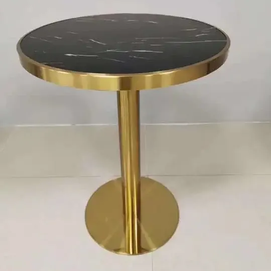 New Design Sintered stone desktop Artificial Marble Dining Table Stainless Steel Leg Household and Restaurant dining table