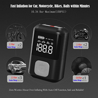 Pompe à air de voiture miniature sans fil LCD 12V rechargeable à gonflage rapide 150psi pour motos vélos