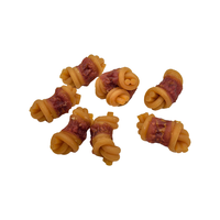 Friandises pour chiens à base de poulet enroulé, à double nœud, riches en protéines, sans céréales, saveur cacahuète, 2,5-3 pouces, pour l'hygiène dentaire, approuvées par la FDA