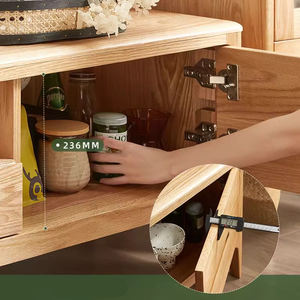 Meuble <span class=keywords><strong>TV</strong></span> et table basse combinés en bois massif au design moderne et simple, avec armoire au sol en chêne pour petits appartements - Product Image 5