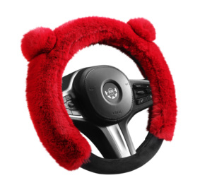 Protecteur de roue en peluche automatique pour femmes PVC caoutchouc Voant Voiture direction couverture de poignée de voiture conception sportive pour modèle Yaris et TT - Product Image 5