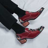 Chaussures de mariage pour homme, mocassins en cuir pleine fleur rehaussants la taille, à enfiler, talon haut, collection printemps