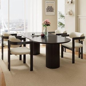 Silla de Comedor de Madera Maciza Vintage, Silla Moderna de Lujo con Respaldo y Brazos, Estable para Hogar, Hotel, Escuela, Apartamento, Villa, Hospital L077 - Product Image 6