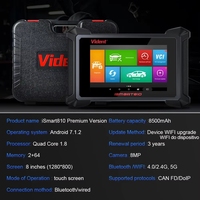 Herramienta de Diagnóstico Automotriz VIDENT ISMART810, Juego Completo, Todos los Sistemas, Más de 40 Funciones de Reinicio, Prueba Activa, Codificación de ECU, Programación de Llaves con Adaptador IMMO