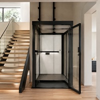 Ascenseur hydraulique semi-cabine en forme de L, plateforme élévatrice partiellement fermée pour villa résidentielle, destiné aux maisons privées