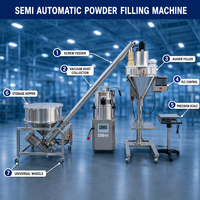 Machine de remplissage semi-automatique à vis sans fin pour poudre de poivre, café, assaisonnements et farine