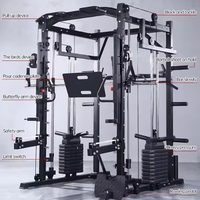 Équipement de Fitness à Domicile Cadre de Squat Profond Smith Machine Maison Rack Cage à Puissance Multifonctionnel Rack à Squat Machine à Câbles Croisés