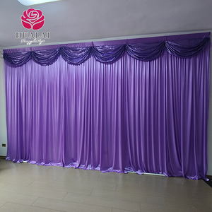 المصنع المصدر من مواد النسيج الفاخر الأخضر الداكن لوحات الحائط ستائر الزفاف ستائر خلفية مع شجاعة. - Product Image 2