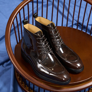 Bottes classiques rétro pour homme 2025, bottes de chevalier à la cheville, cuir véritable, marron, imperméables, semelles épaisses, douces, printemps/automne/hiver, longues - Product Image 2