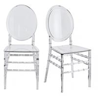 Chaise Chiavari Transparente en Cristal pour Salle à Manger, Cuisine, Restaurant, Extérieur, Salle de Mariage, Hôtel – Chaise d'Événement Durable en Résine
