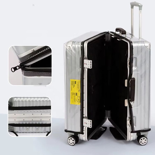 20" 24" 28" Thicken Zippered Clear Luggage Cover Tough Protector Travel Dustproof Anti-scratch Waterproof PVC Suitcase Covers