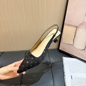 Tacchi alti a punta 2025 la primavera e l'estate nuove scarpe monostrato con tacco a spillo piccole scarpe monostrato da donna sandali con fibbia di strass <span class=keywords><strong>Tre</strong></span> - Product Image 2