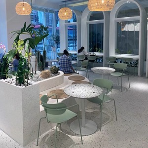 <span class=keywords><strong>Fauteuil</strong></span> moderne en plastique vert <span class=keywords><strong>sauge</strong></span> avec structure métallique tubulaire pour café - Product Image 4
