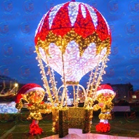 Décoration lumineuse personnalisée en forme de montgolfière pour Noël avec lumières LED pour l'aménagement extérieur, Halloween et Thanksgiving