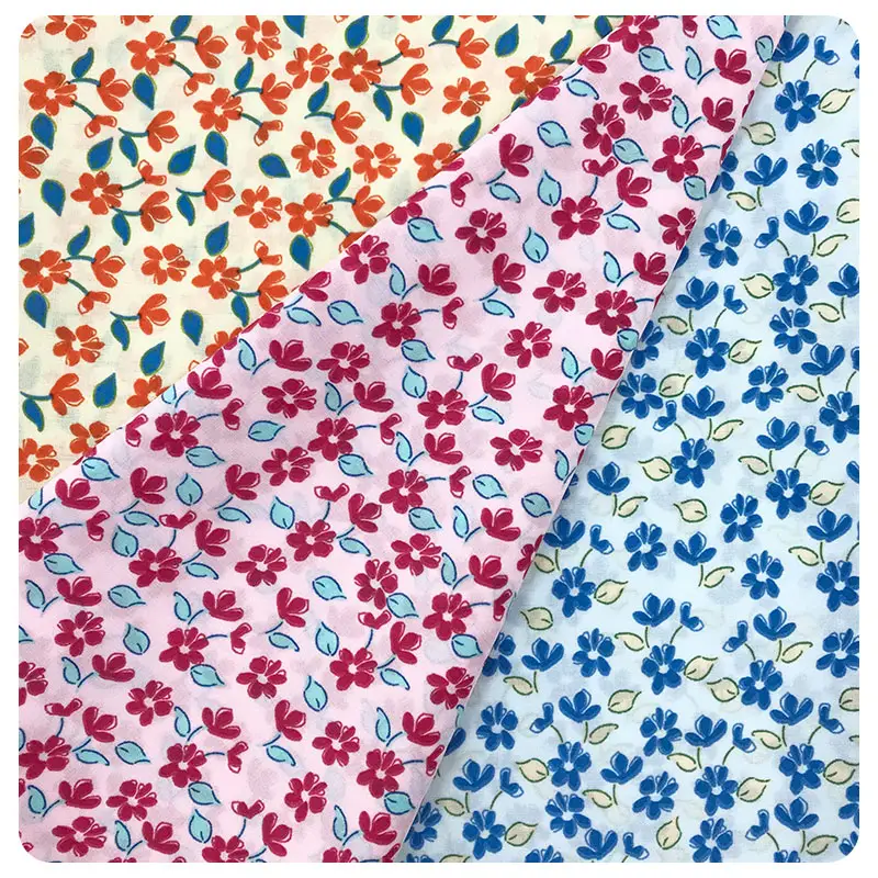 Leli satin soft hand floral pattern polyester 100% polyester woven print chiffon fabric for dresses