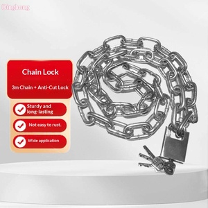 ディンホン 盗難防止鉄製チェーンロック 3メートル 長さ バイクや門用 吊り下げ南京錠 - Product Image 3