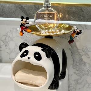 Porte-savon Panda Porte-savon <span class=keywords><strong>en</strong></span> céramique pour évier salle de bain douche <span class=keywords><strong>cuisine</strong></span>, facile à nettoyer garde le savon au sec - Product Image 2