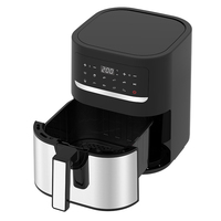 Friteuse à air électrique 4,5 L, panier unique, contrôle numérique, écran tactile, antiadhésive, sans huile, pour la cuisine à domicile