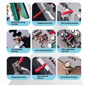 Nouvelles pinces à dénuder électriques pliantes multifonctionnelles pour électricien, avec fonction testeur de tension intégrée et lames dentelées, pour le bricolage - Product Image 5