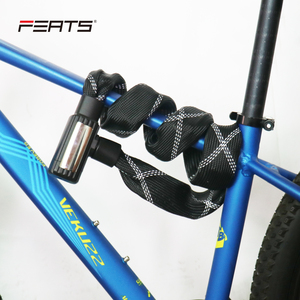 FERTS – serrure de vélo à chaîne épaisse en acier de 6mm, couverture réfléchissante <span class=keywords><strong>souple</strong></span> et solide, <span class=keywords><strong>antivol</strong></span> - Product Image 5