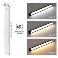 Lampu lemari LED, ultra-tipis persegi panjang 30cm 60cm 80cm 100cm bawah Sensor gerak untuk ruang tamu lemari dapur