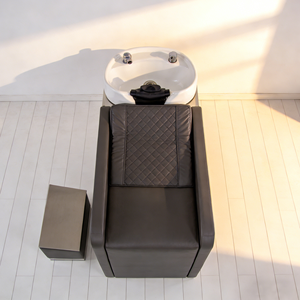 Chaise de lavage inclinable en acier inoxydable avec lavabo en céramique pour salon de beauté et équipement de <span class=keywords><strong>coiffure</strong></span> - Product Image 4