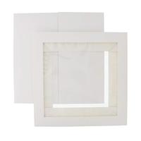 Boîte à gâteau de mariage carrée haute en carton ivoire recyclable 12x12x6 pouces avec base et couvercle avec fenêtre, revêtement brillant/mat/UV