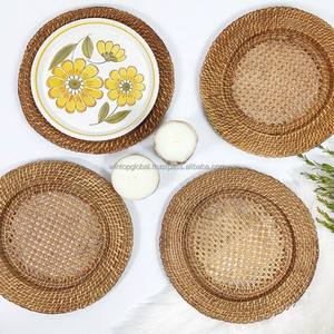 Elegant Minimalist Round Woven <b>Plate</b> Best Rattan Dining Wedding Home Setting Decorative Plant Pattern Dish Table <b>Mats</b> - Product Image 3