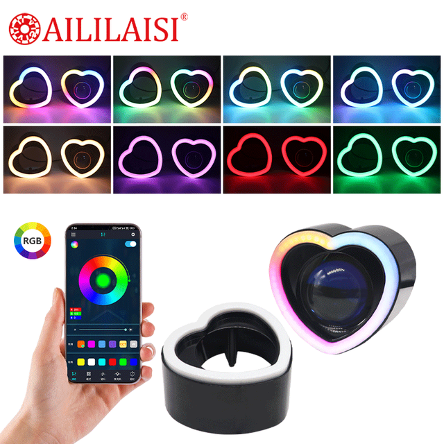Universal 2.5 Inch LED Angel Eye Heart Headlamp Shroud Halo Retrofitted Upgrade for Motorcycle Car Decorative Cover Ring New