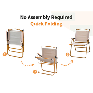 Lichtgewicht strandcampingstoel met houten handgrepen, draagbare opvouwbare stoel, draagt ​​260 lbs voor binnen- en buitengebruik - Product Image 4