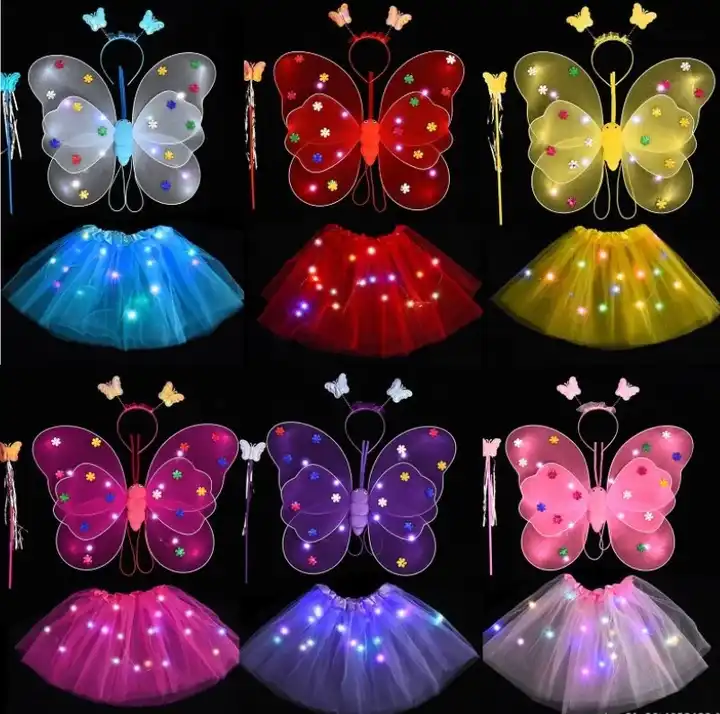 IROLEWIN Toddler Butterfly Fairy Wings Costume Set For Girls - Includes Tutu, Headband & Mask For Dress-Up & Parties - View #6