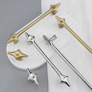 ホット販売星型亜鉛合金ブロンズキャビネットドアハンドルアンティーク真鍮色食器棚ハンドルキッチン引き出しノブ - Product Image 5