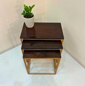 Meubles design Tables basses modernes Table basse en métal Forme carrée Ensemble pour salon Chambre à coucher - Product Image 3