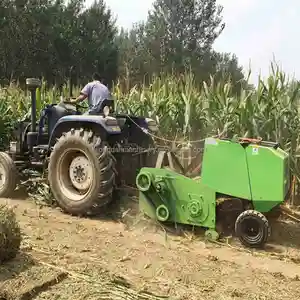Drive Automatic Pick Round Baling Machine Tractor Mounted Corn Wheat Straw Corn Slage Crushing Baling Integrated Baler