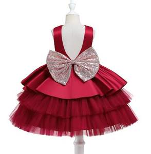 Vêtements pour enfants, robes de fête pour filles, robes de mariage, robes de princesse du soir, robes en dentelle sans manches, jupe à volants superposés - Product Image 1