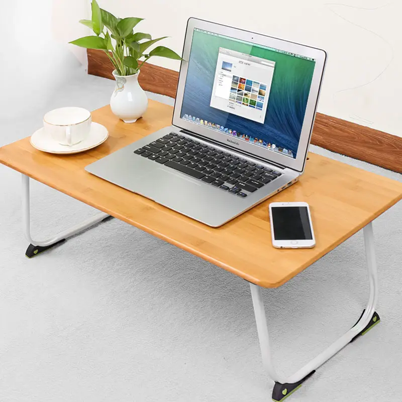 Bamboo Wooden Folding Bed Table Foldable Laptop Desk Table De Lit Pliable Mesa Portatil Para Laptop