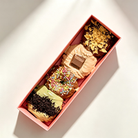 Boîte à tiroir sur mesure en matériaux recyclés, étanche, portable, avec pelliculage mat, pour donuts et petits desserts