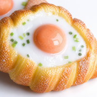 Jouet Squishy Croissant Œuf à Remontée Lente, Motif Jaune d'Œuf Doré, Anti-Stress, Compagnon de Bureau