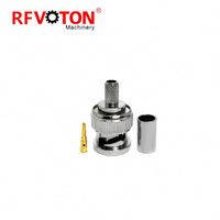 Connecteur BNC mâle en cuivre à sertir pour câble coaxial RF (RG58, RG142, RG223, LMR200) – Fourniture directe usine