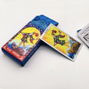 Cartes de tarot espagnoles en feuille d'or pour débutants, 78 cartes, boîte en plastique écologique, jeu de divination, guide bilingue - Product Image 1