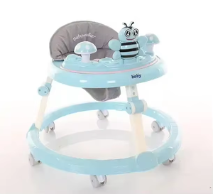 Andador para Bebé Portátil con Diseño de Abeja y Bandeja Musical Desmontable / Andador para Bebé con Asiento Acolchado Ajustable y Cómodo - Product Image 3