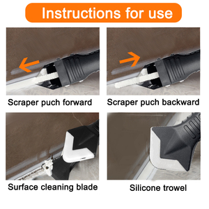 3in1 Silicone Scraper Sealant Smooth Remover Tool Set Caulking Finisher Smooth Grout Kit Decoration Seam Tools Scraper Grout Kit - Product Image 5
