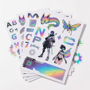 Self Adhesive UV Waterproof Holographic Sheets <b>Sticker</b> Anime Clean PVC Label Custom <b>Logo</b> Die Cut <b>Stickers</b> - Product Image 3