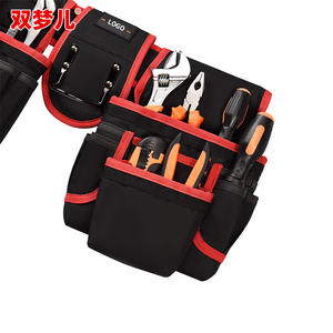 กระเป๋าคาดเอวใส่เครื่องมือ Shuangmenger ผ้าอ๊อกซ์ฟอร์ด กระเป๋าใส่เครื่องมืออเนกประสงค์ สำหรับช่างไฟฟ้าและช่างไม้ - Product Image 4