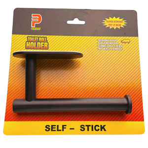 Design moderno ABS in plastica nera <span class=keywords><strong>porta</strong></span>-carta igienica 3m <span class=keywords><strong>adesivo</strong></span> a parete dispenser per <span class=keywords><strong>bagno</strong></span> o cucina